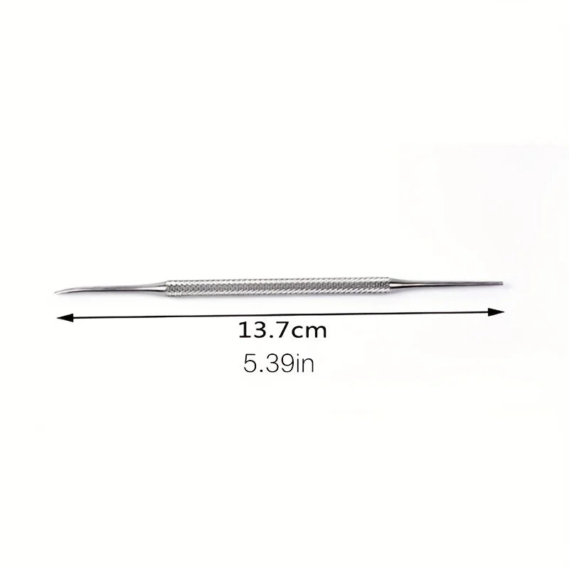 Stainless Steel Nail File & Multifunctional Nail Art Pen Tool