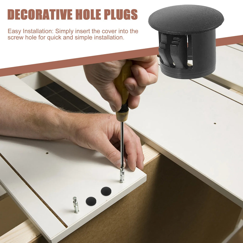 Plastic Screw Hole Plugs Diameter Cover Caps Furniture Cabinets