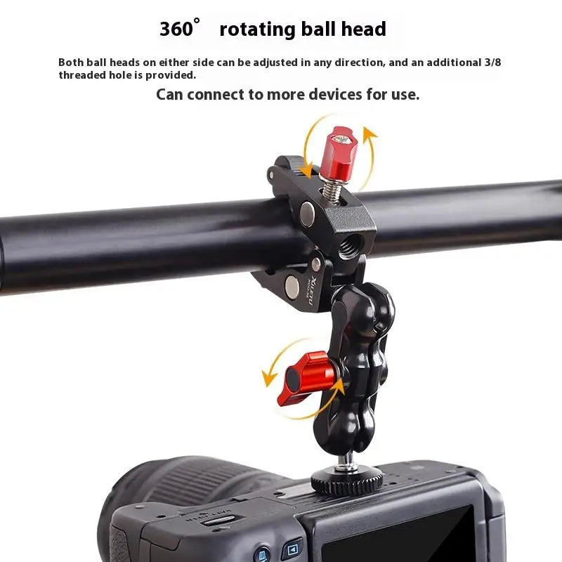 Photography Accessories Camera Metal Clamp Double Ball Head Magic Arm
