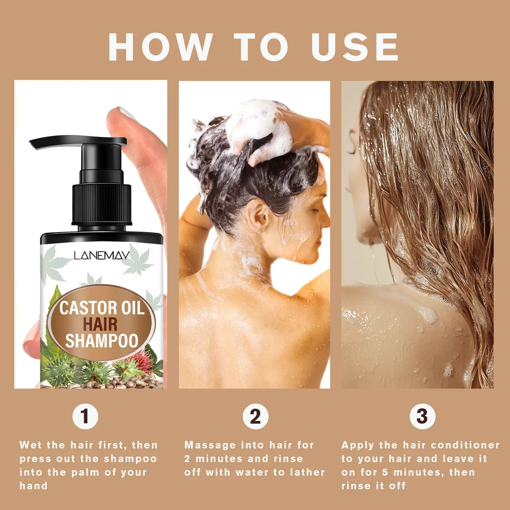 Lanemay Castor Oil Herbal Shampoo – Moisturizing & Strengthening