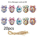 Multicolor Bow & Plaid Paper Ornaments with Rope – 10 Pack