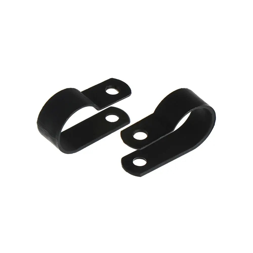 R-type Nylon Cable Clamp Plastic P Clips Black Fasteners Mounting Fix