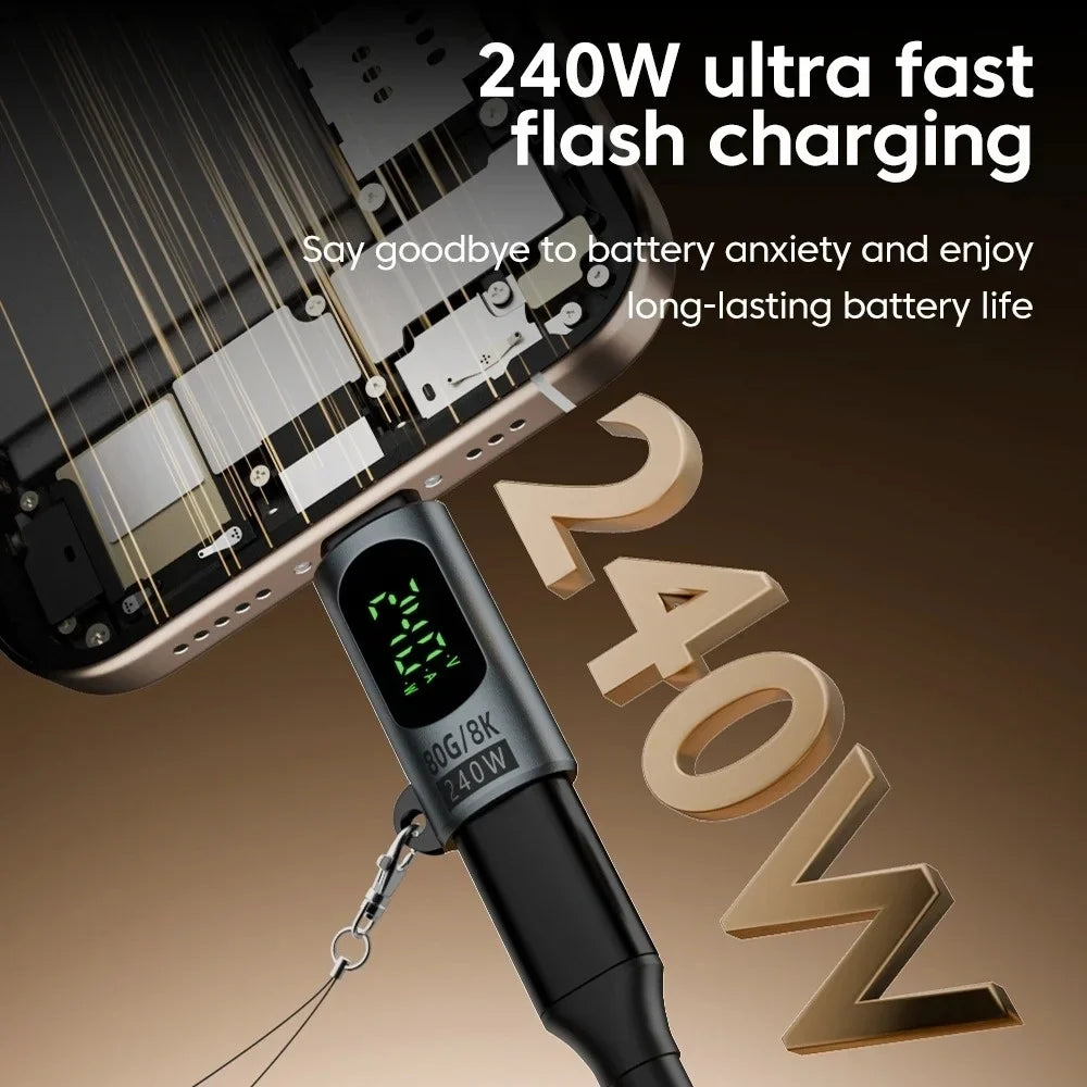 240W USB4 Type-C Adapter | 80Gbps, 8K, OTG, LED Display