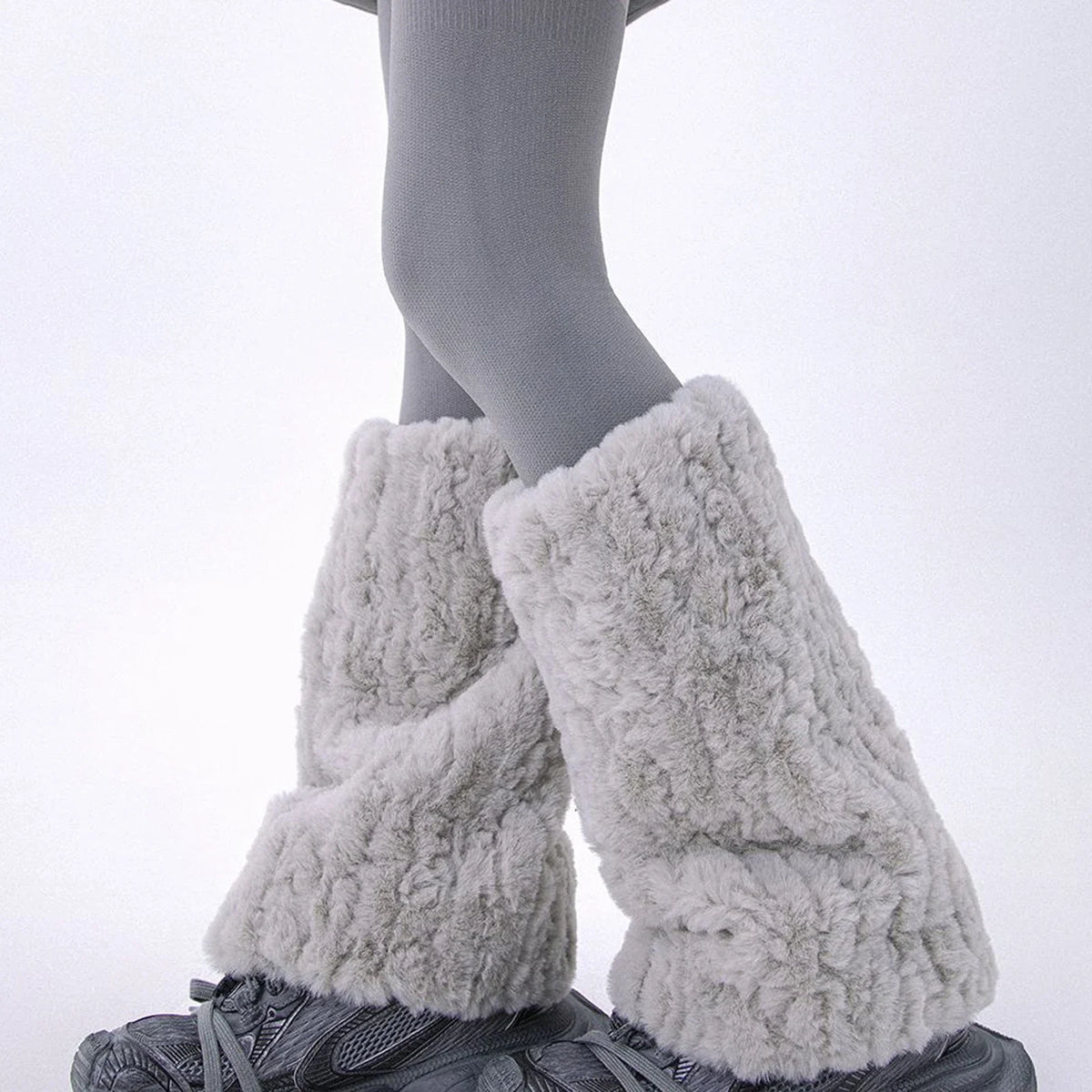 Women's Faux Fur Leg Warmers – Y2K Fluffy Boot Cuffs