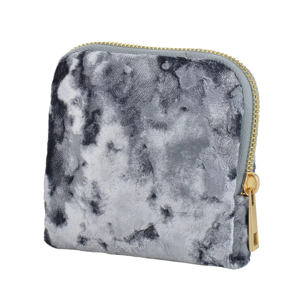 Velvet Jewelry Bag Women Travel Case Multiple Compartments Zipper