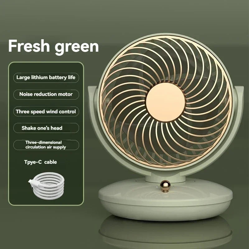 URGGU USB Rechargeable Mini Desk Fan – 3-Speed Air Circulator