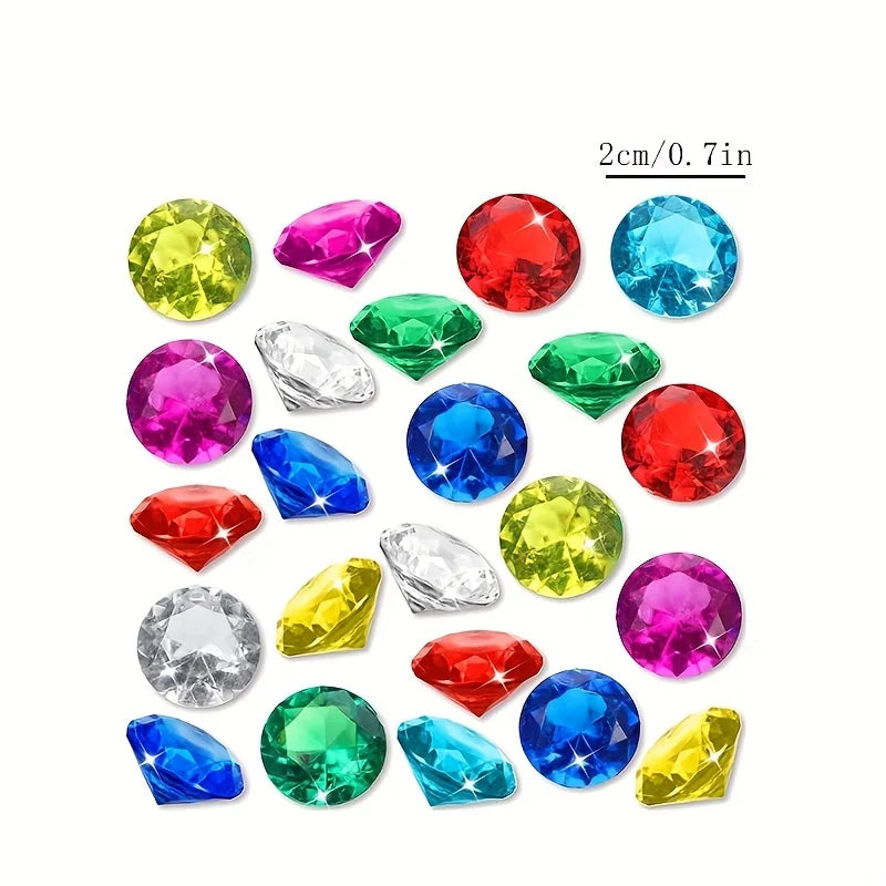 60pcs Large Acrylic Diving Gems Pool Toys – Treasure Hunt