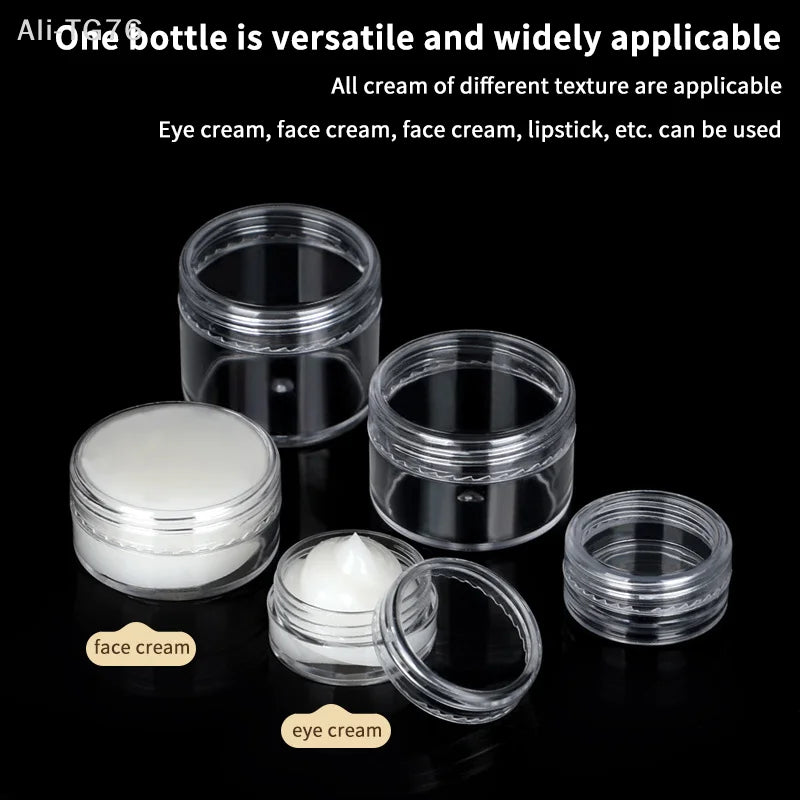 Empty Cosmetic Cream Jars Clear Plastic 3g–20g | 20–50 Pack