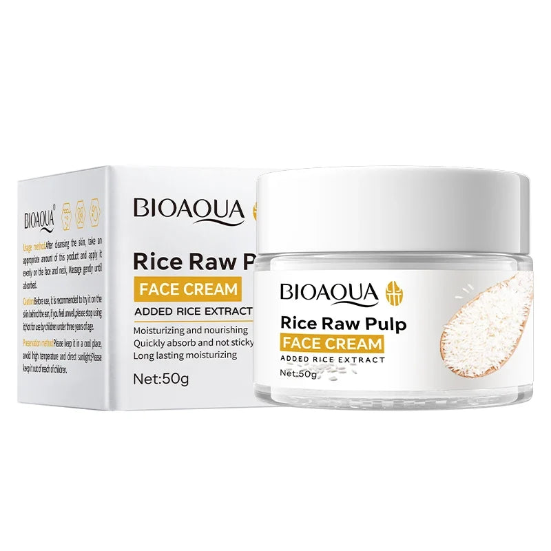 BIOAOUA Rice Puree Face Cream – Hydrating & Brightening 50g