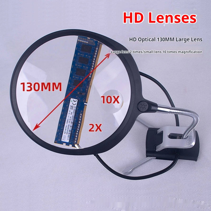130mm LED USB Illuminated Magnifying Glass – Desk Magnifier