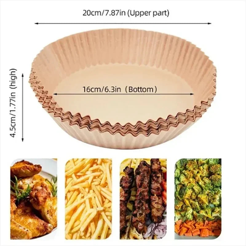 Air Fryer Parchment Paper Liners 30/50 Pcs – Square & Round