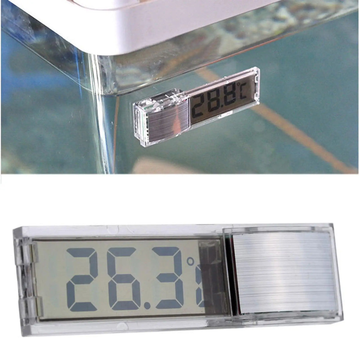 Digital Aquarium Thermometer – Large LCD, Suction Cup Mount