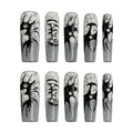 Black Coffin Press-On Nails | Long Ballet Fake Nails Set