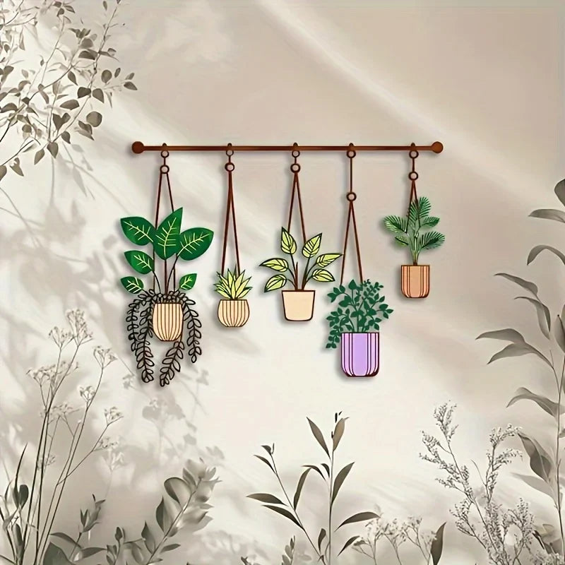 Large Metal Plant Wall Decor – Hanging Pipe Vertical Planter