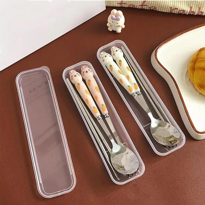 Cute Cutlery Cartoon Bunny Stainless Steel Mirror Polished Flatware