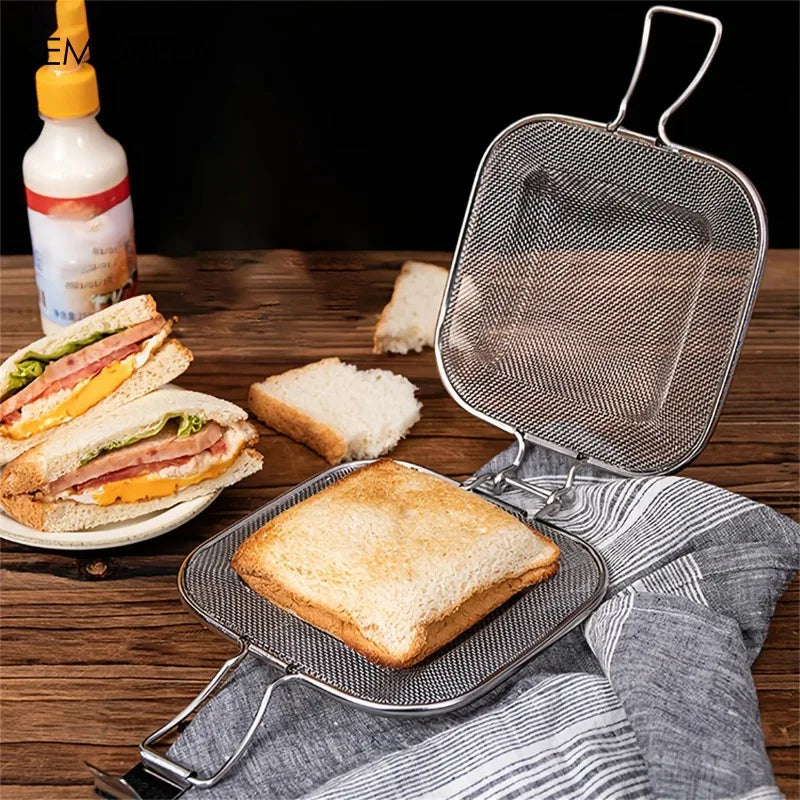 Stainless Steel Sandwich Grill Basket – Non-Stick Toaster Pan