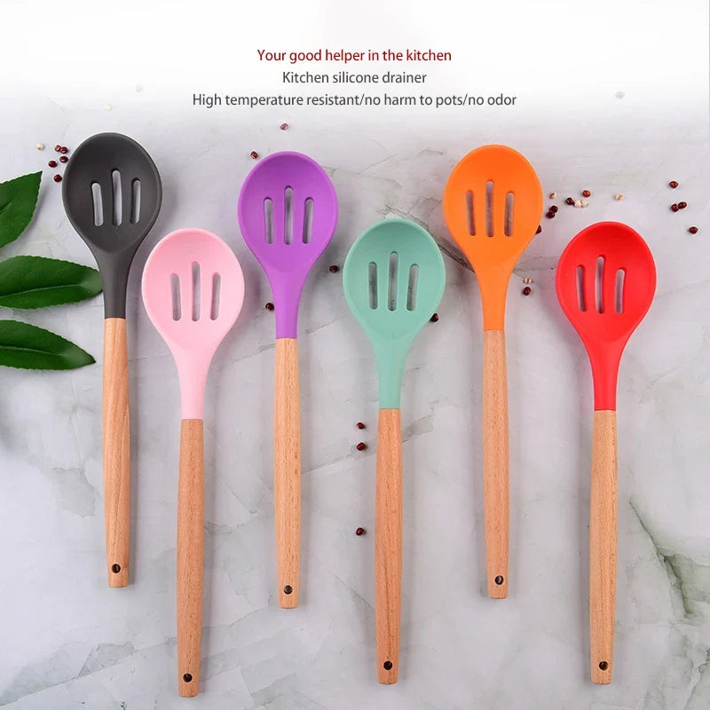 Silicone Skimmer Slotted Serving Spoon – Eco-Friendly Kitchen Tool