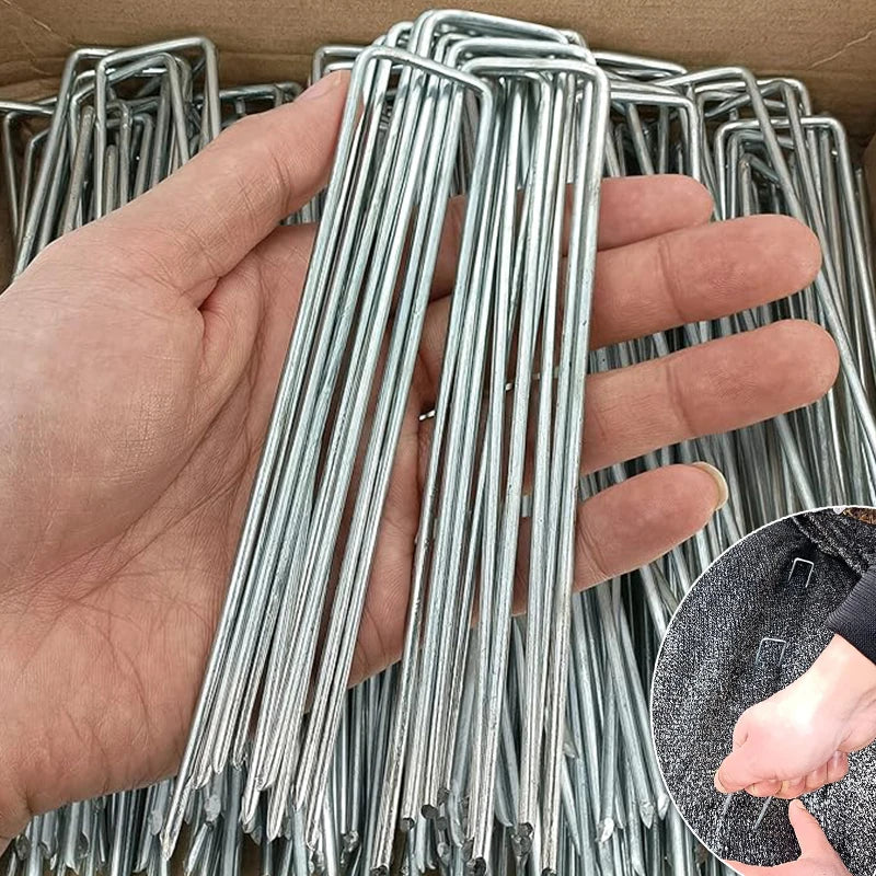 Heavy Duty U-Shaped Garden Stakes & Landscape Pins 25/50 Pcs