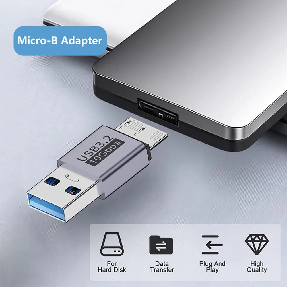 USB 3.0 Micro B to USB-C Adapter | 10Gbps HDD Converter
