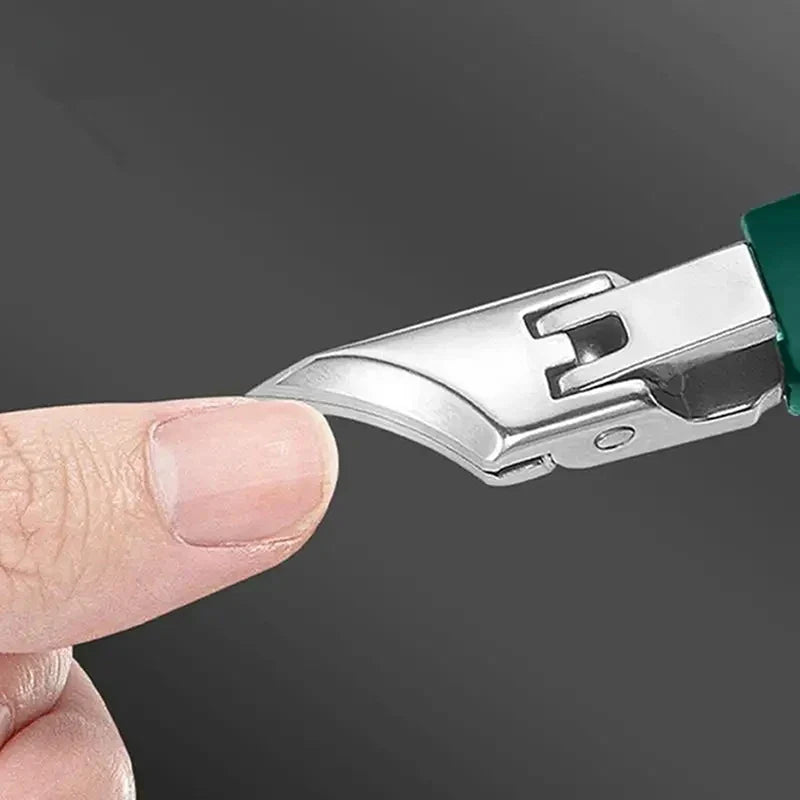 Curved Stainless Steel Nail Clipper – Anti-Splash Cuticle Trimmer