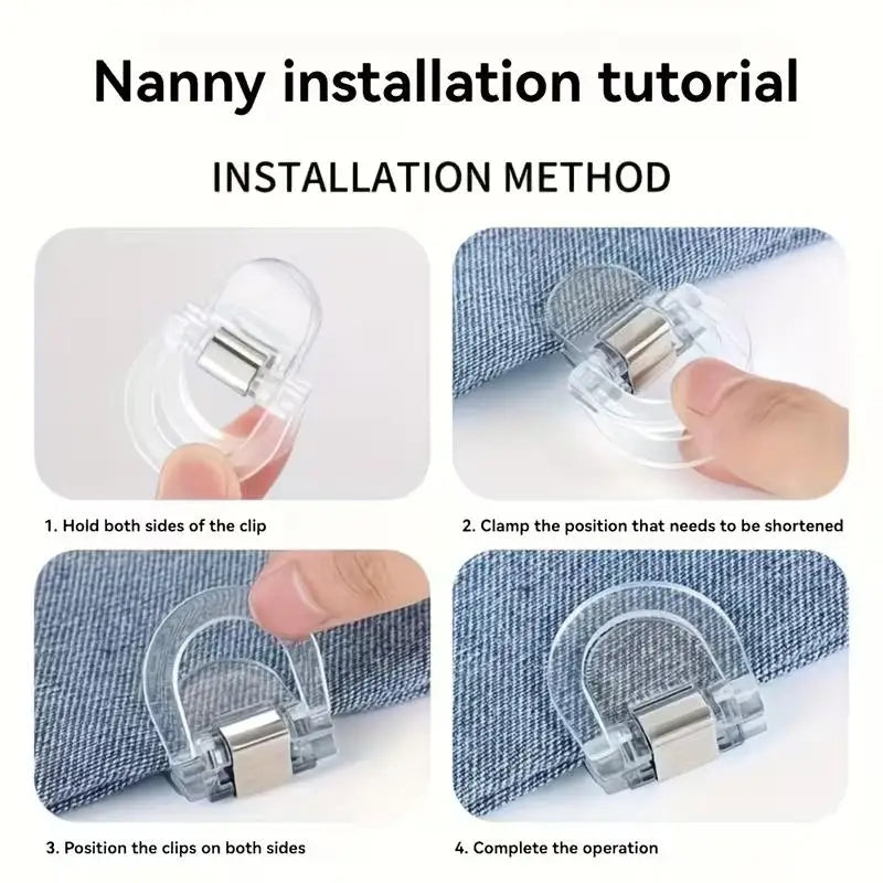 No-Sew Hem Clips – Adjustable Pant Shortening Fix (1/6 Pcs)