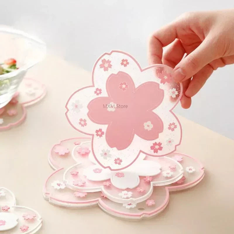 Kawaii Sakura Cup Coaster | Non-Slip Japanese PVC Table Mat