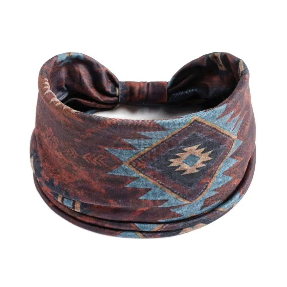 Boho Knot Wide Turban Headband – Elastic Hair Wrap for Women