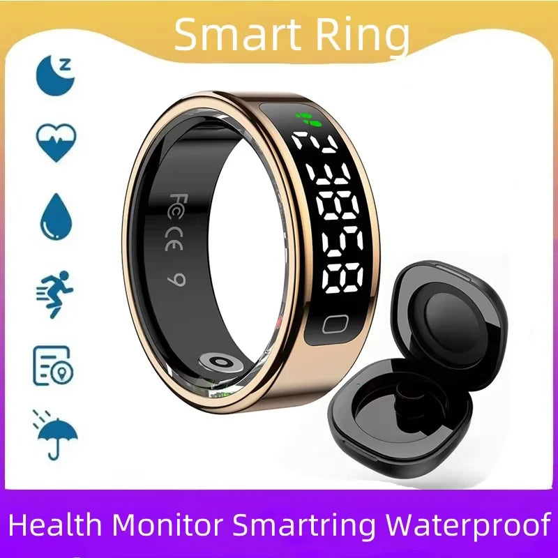 2026 R11C Smart Ring Men Women LED Display Screen Health Heart Rate