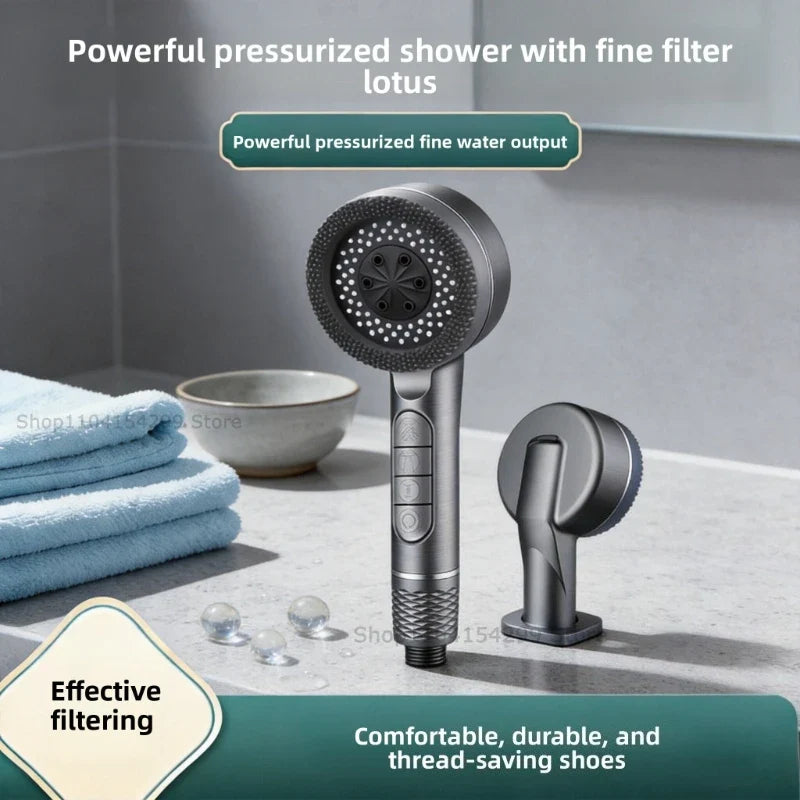 Adjustable High-Pressure Handheld Shower Head with Filter & Hose