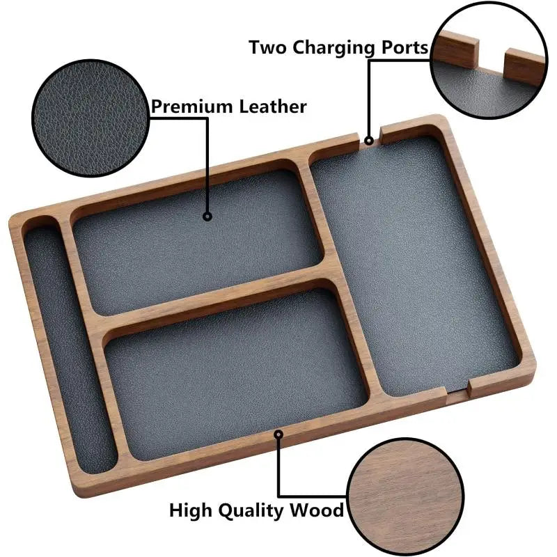Wooden Office Desktop Storage Box Solid Wood Partition Mobile Phone