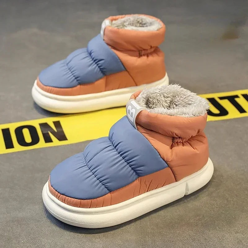 Men's Winter Snow Boots – Plush Lined Platform Slip-On