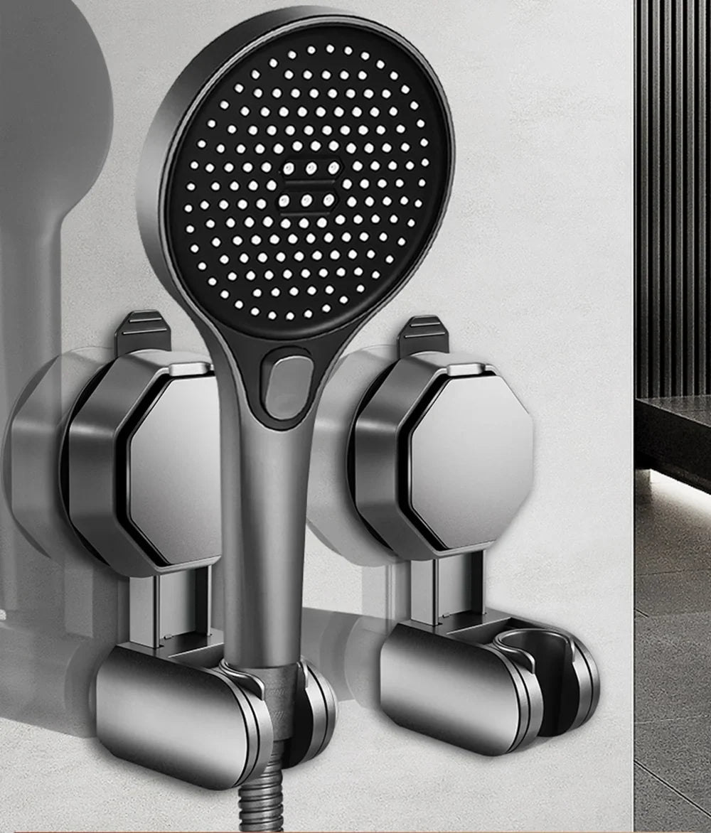 360° Adjustable Shower Head Holder – Suction Cup Wall Bracket
