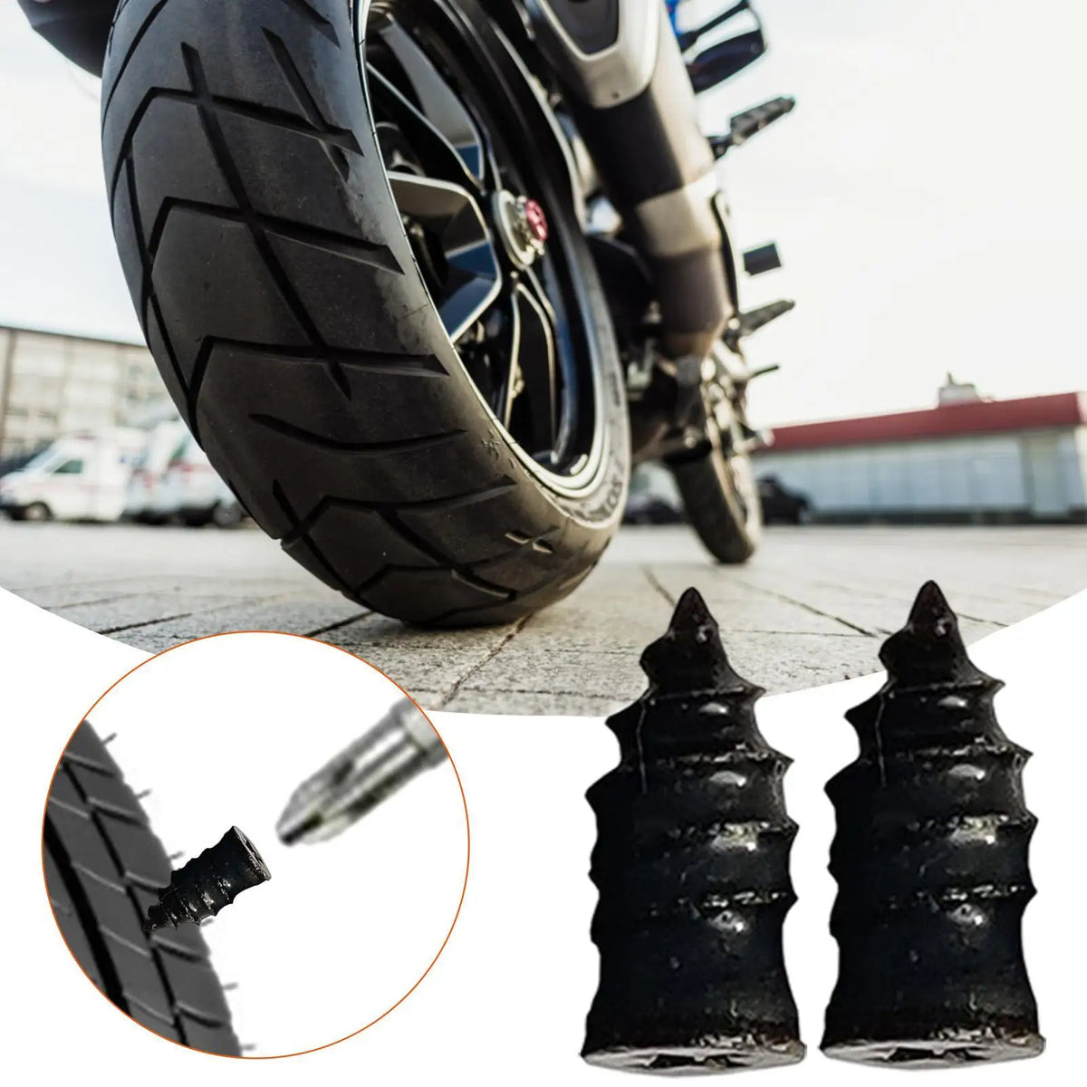 Rubber Tire Repair Plugs – Tubeless Puncture Fix Kit 10 Pc