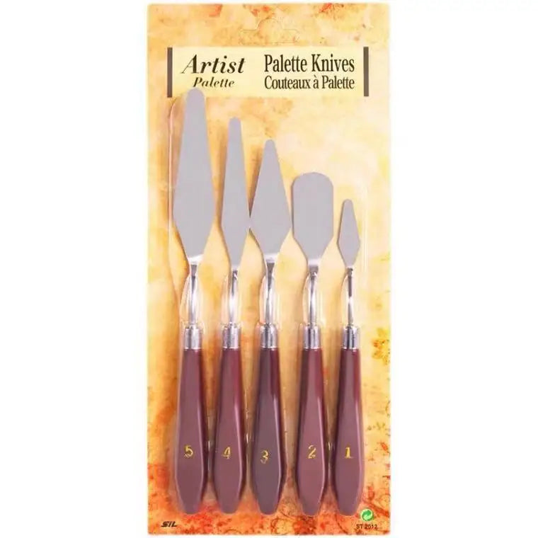 5-Piece Palette Knife Set – Acrylic, Oil & Gouache Paint Spatulas