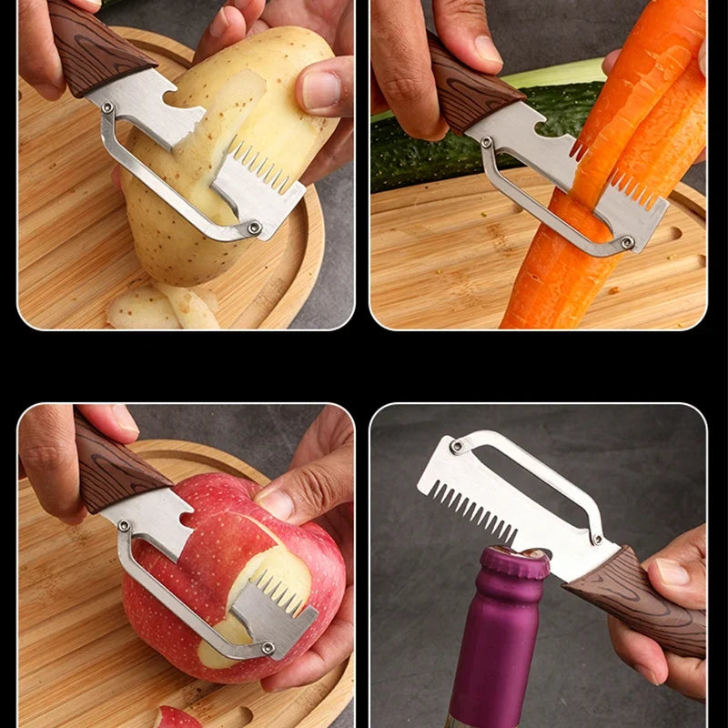3-in-1 Stainless Steel Vegetable Peeler with Bottle Opener