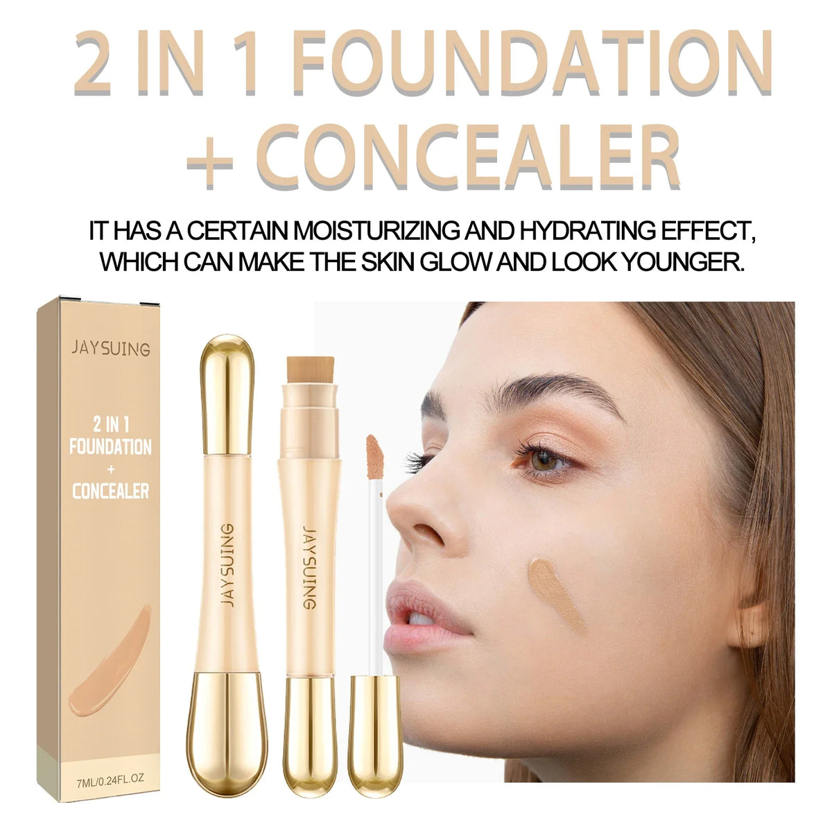 Jaysuing Double Head Concealer – Full Coverage & Brightening