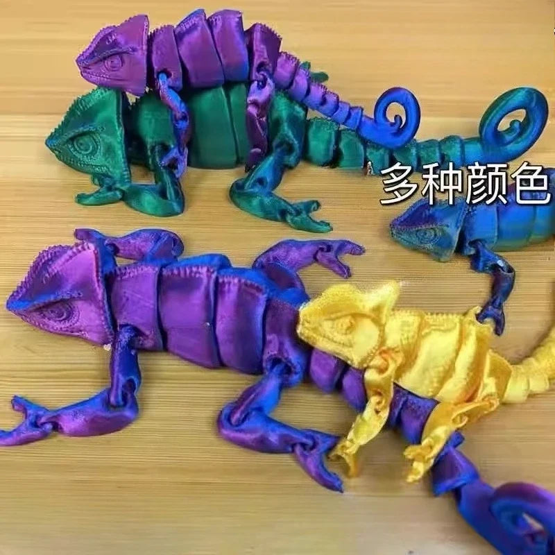 3D Printing Chameleon Figures Multi-joint Movable Animal Toys