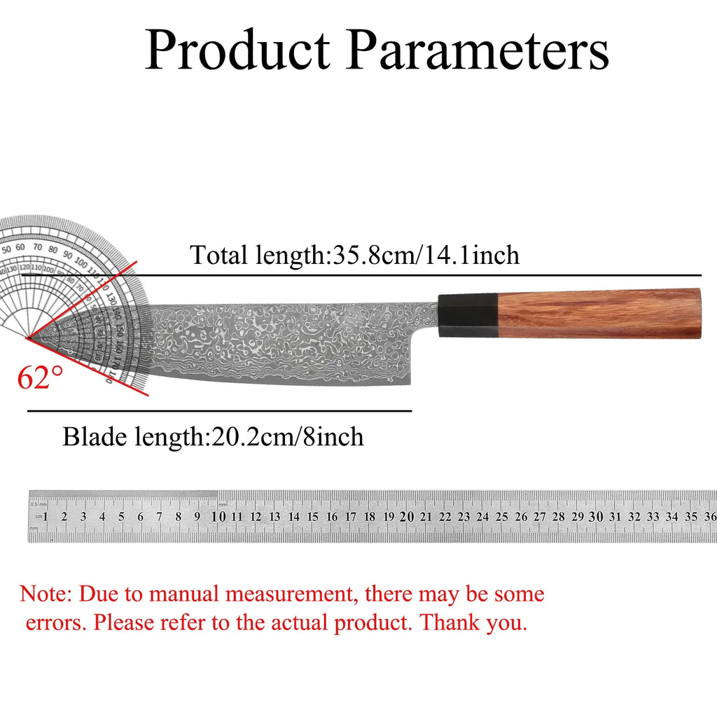 67-Layer Damascus Steel Chef Knife Set – 1/2/3 Piece