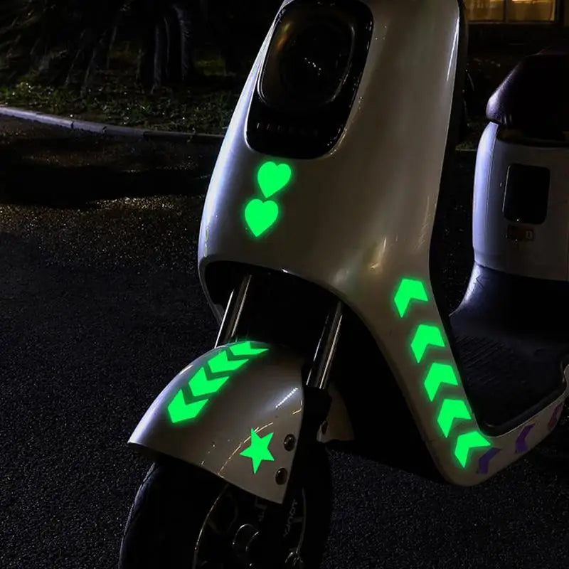 Reflective Bike Stickers Colorful Bicycle Wheels Glow Dark Rim