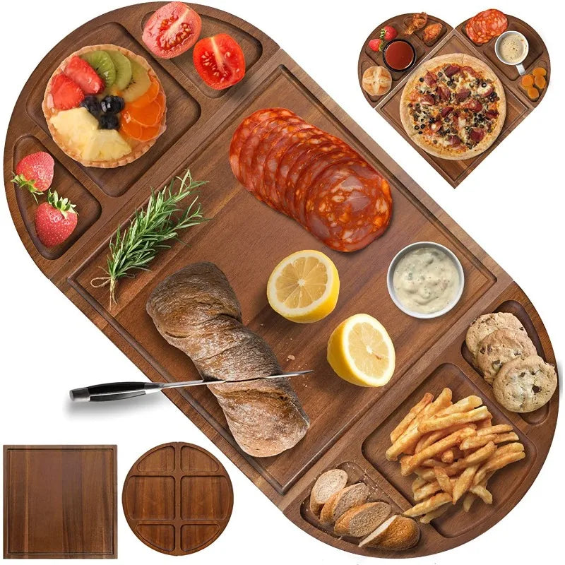 Large Semi-Circular Wood Chopping Board & Serving Tray 33×66cm
