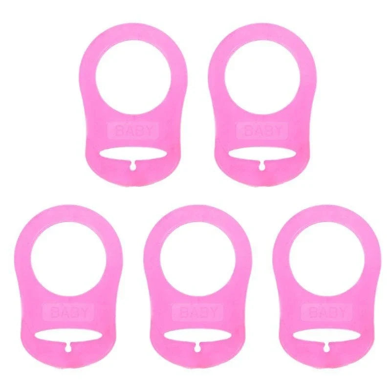 5pc Silicone Pacifier Holder Clip Adapter Rings – Baby DIY