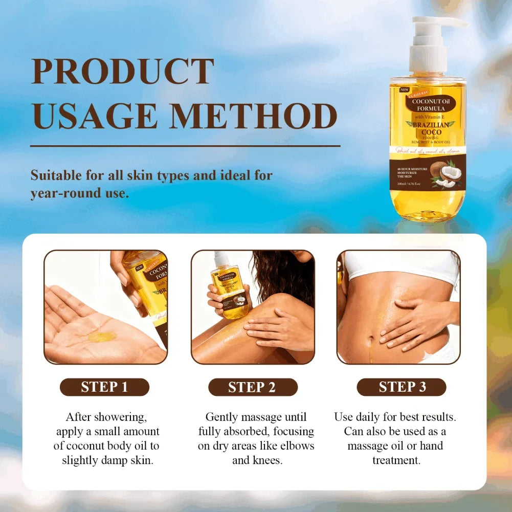 Brazilian Coconut & Vanilla Firming Body Oil – 192ml