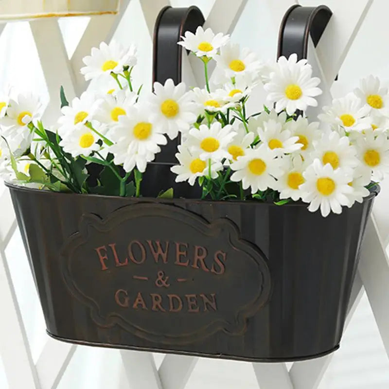 Metal Hangable Deck Planter Railing Countryside Window Flower Boxes