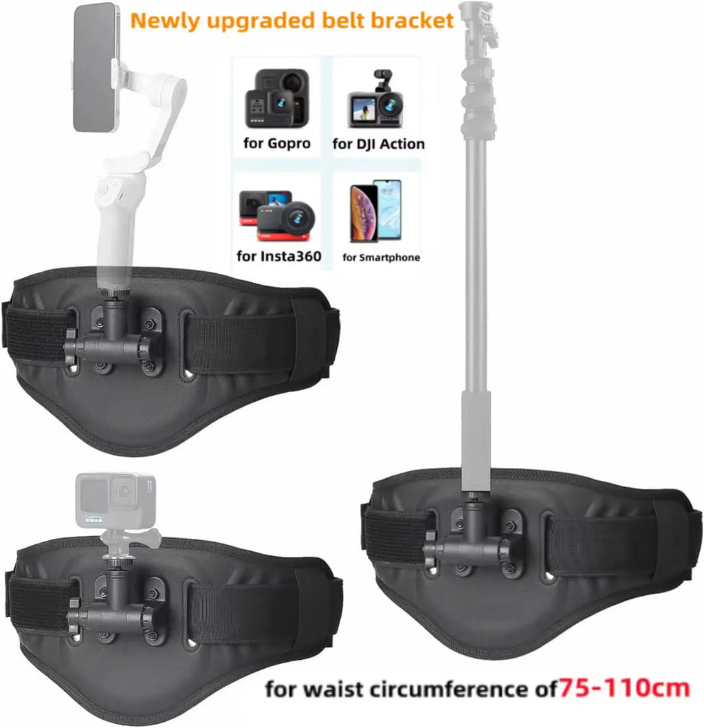 Adjustable Waist Belt Mount & Selfie Stick for GoPro/DJI/Insta360