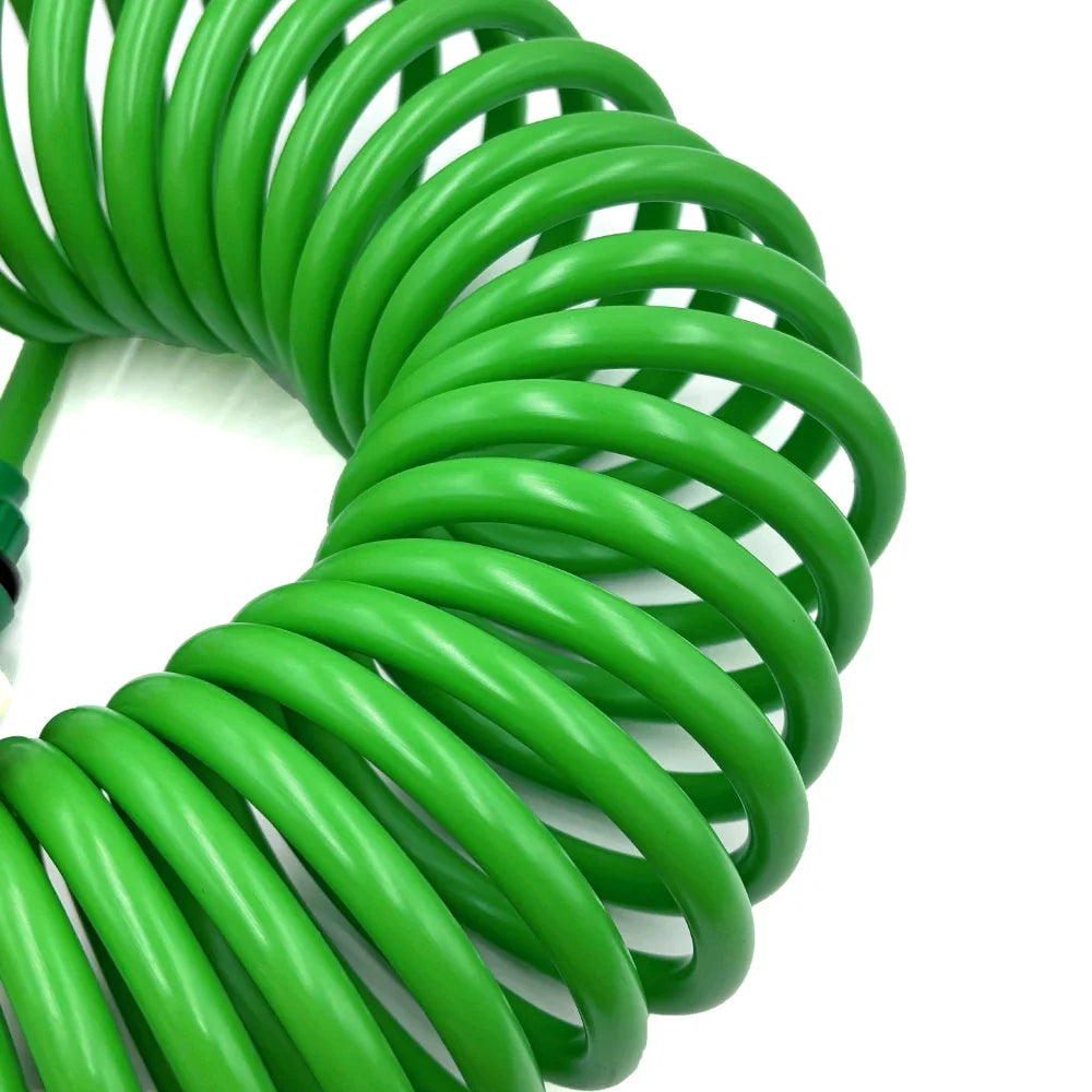 Garden Hose with 8-Pattern Nozzle Sprinkler – Spring Coil