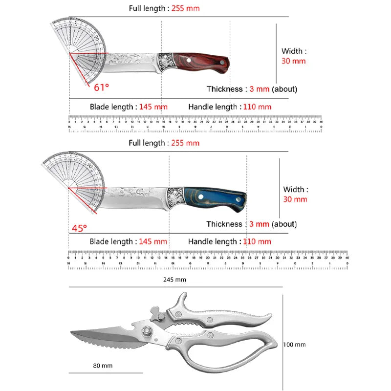 InLeung Hand-Forged Stainless Steel Cleaver – Wood Handle