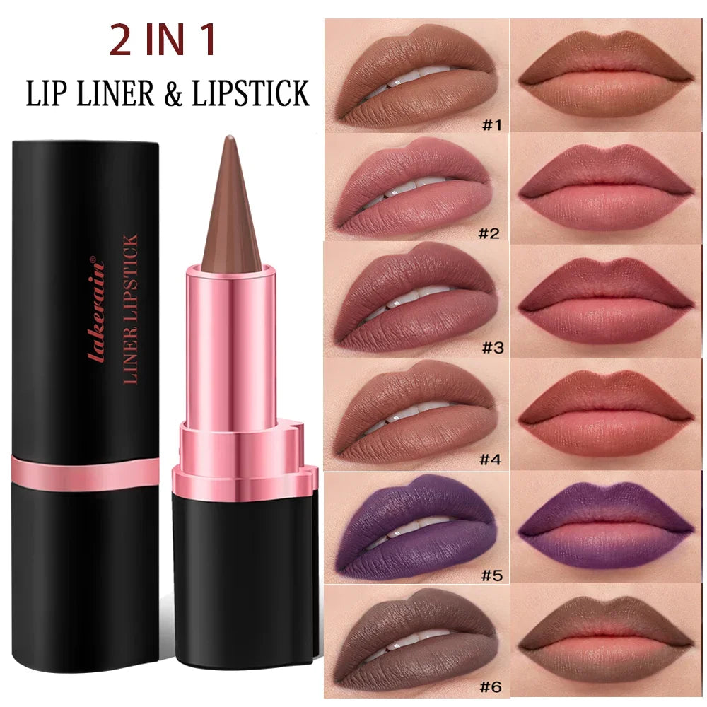 2-in-1 Lip Liner & Gloss Set – Long-Lasting Matte Lip Stain