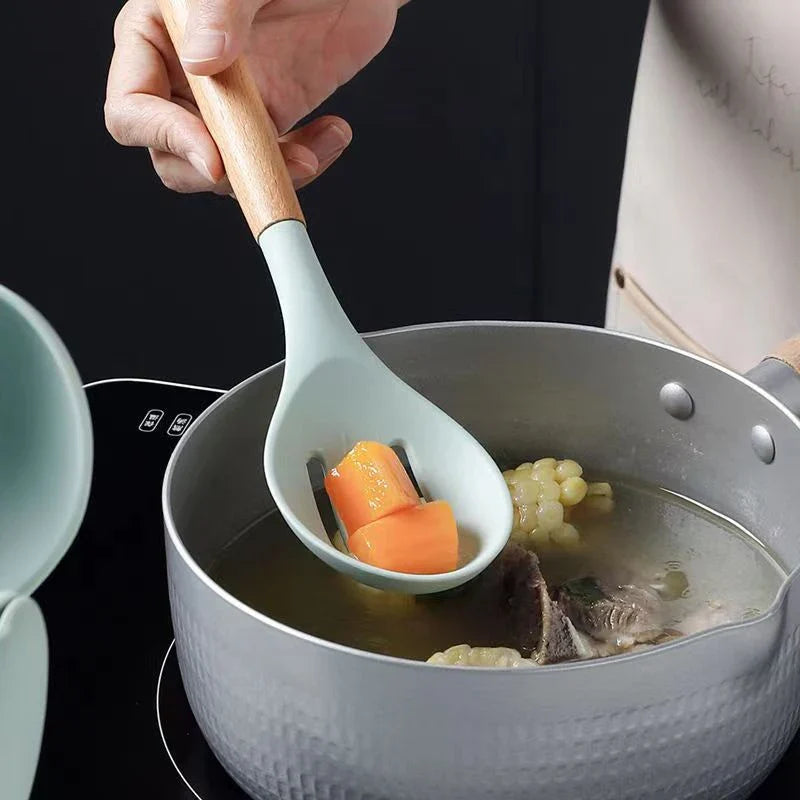 Silicone Skimmer Slotted Serving Spoon – Eco-Friendly Kitchen Tool