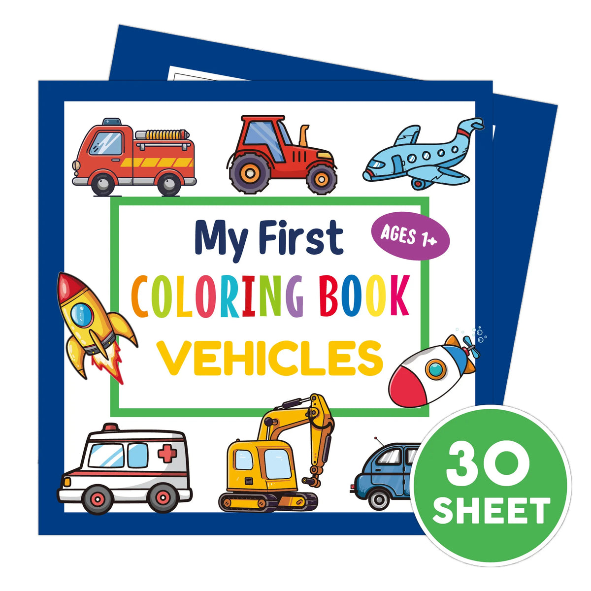 Bview Art First Coloring Book Fun Vehicles Cars Toddlers Boys Girls