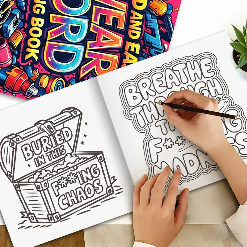 Bold Easy-to-use Swear Word Coloring Book Adults Stress-relief
